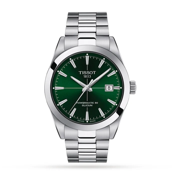 Tissot Automatic 40mm Men’s Watch with Green Material Dial, Stainless Steel Case & Bracelet, 100m Water Resistant / T1274071109101