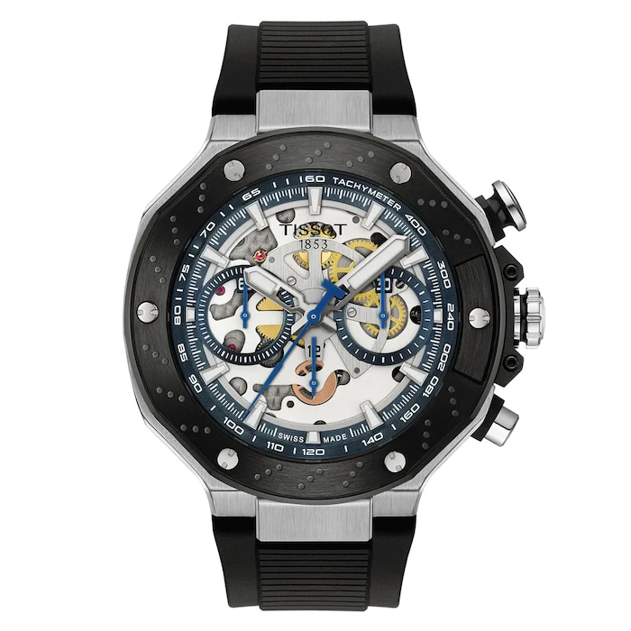 Tissot Automatic 45mm Men’s Watch with Skeleton Material Dial, Stainless Steel Case, 100m Water Resistant / T1414622704100