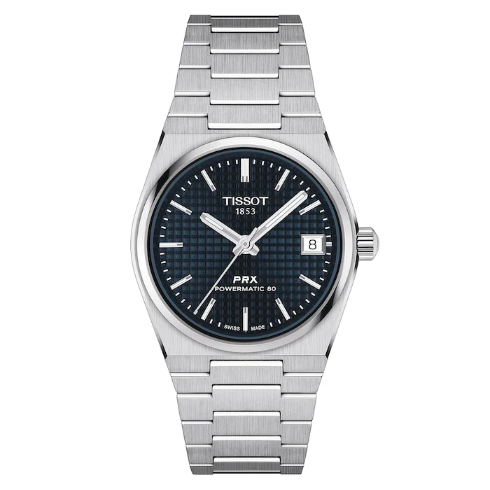 Tissot Elegance Automatic 35mm Men’s Watch with Blue Material Dial, Stainless Steel Case & Bracelet, 100m Water Resistant / T1372071104100