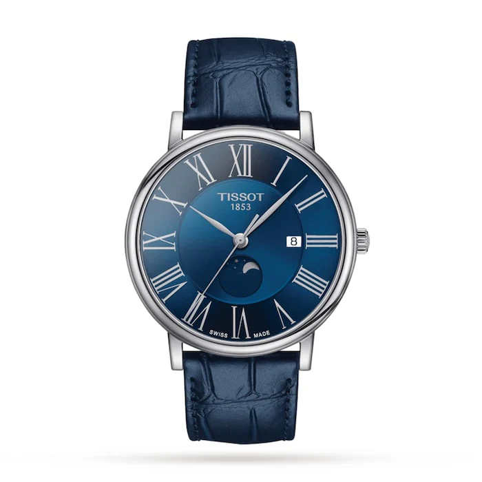 Tissot Elegance Quartz 40mm Men’s Watch with Blue Material Dial, Stainless Steel Case, 50m Water Resistant / T1224231604300