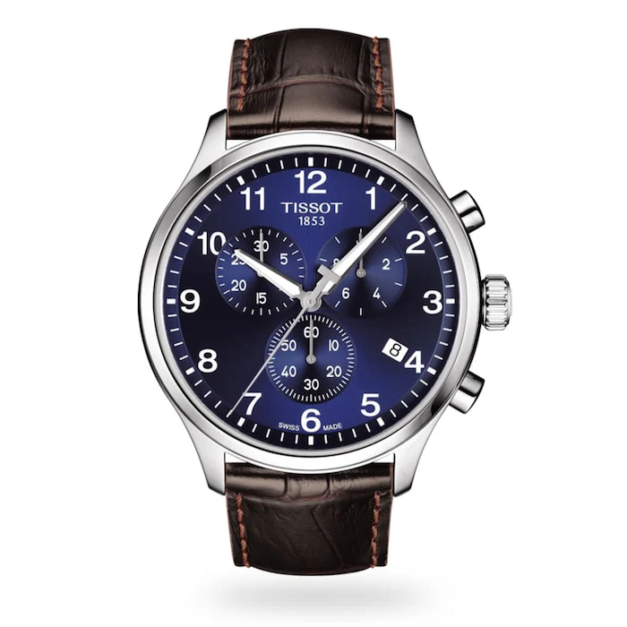 Tissot Elegance Quartz 45mm Men’s Watch with Blue Material Dial, Stainless Steel Case, 100m Water Resistant / T1166171604700