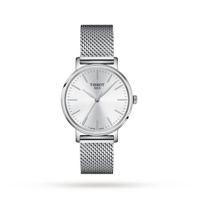 Tissot Everytime Silver 34mm Ladies Watch Luxury Watch Swiss Made High Precision Movement T1432101101100