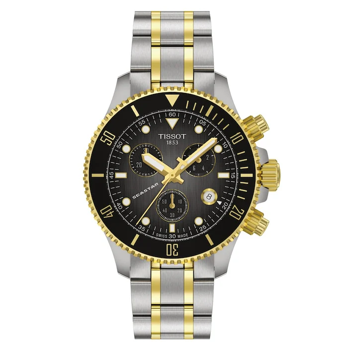 Tissot Heritage Quartz 38mm Men’s Watch with Black Material Dial, Stainless Steel Case & Bracelet, 300m Water Resistant / T1202172206100