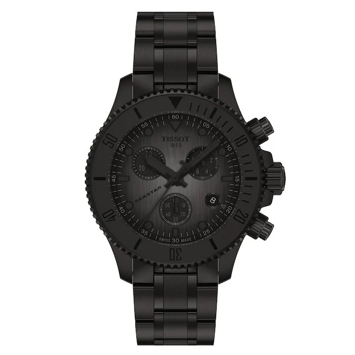 Tissot Heritage Quartz 38mm Men’s Watch with Black Material Dial, Stainless Steel Case & Bracelet, 300m Water Resistant / T1202173306100