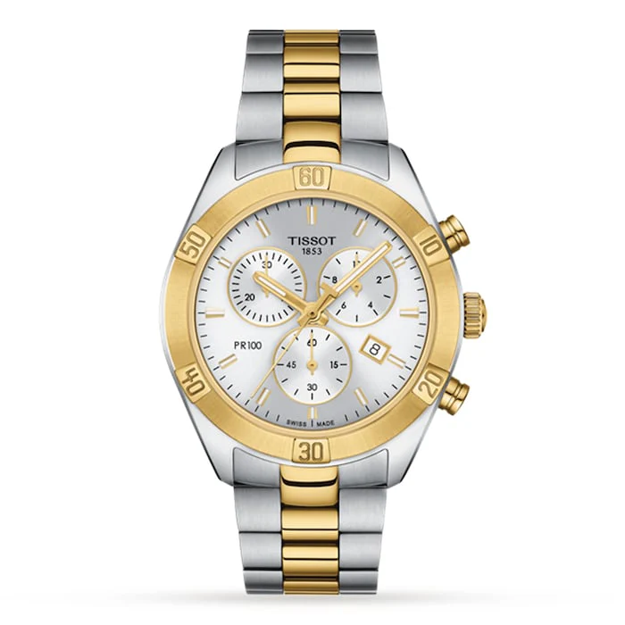 Tissot PR 100 Sport Chic Chronograph 38mm Ladies Watch Luxury Watch Swiss Made High Precision Movement T1019172203100