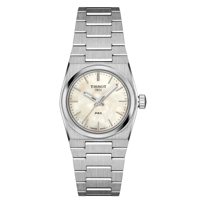 Tissot PRX 25mm Ladies Watch White Mother Of Pearl Luxury Watch Swiss Made High Precision Movement T1370101111100