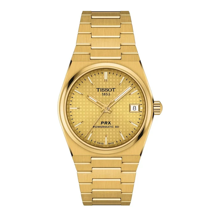 Tissot PRX Powermatic 80 35mm Unisex Luxury Watch Gold T1372073302100