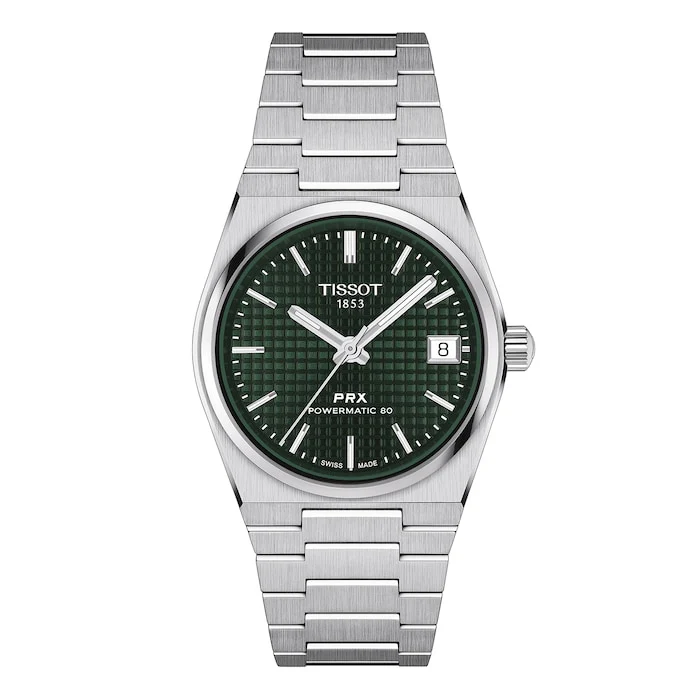 Tissot PRX Powermatic 80 35mm Unisex Watch Green Luxury Watch Swiss Made High Precision Movement T1372071109100