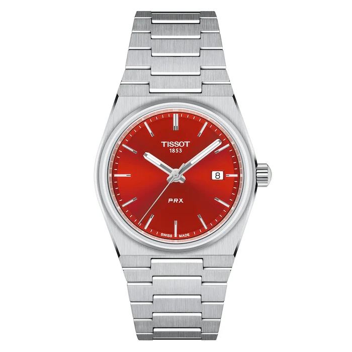 Tissot PRX Quartz 35mm Ladies Watch Red Luxury Watch Swiss Made High Precision Movement T1372101142100