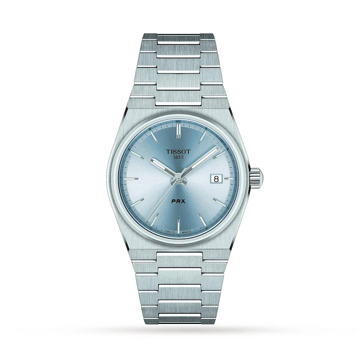 Tissot Quartz 35mm Men’s Watch with Blue Material Dial, Stainless Steel Case & Bracelet, 100m Water Resistant / T1372101135100