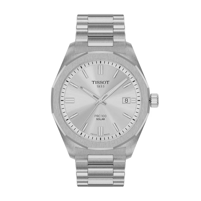 Tissot Quartz 39mm Men’s Watch with Silver Material Dial, Stainless Steel Case & Bracelet, 100m Water Resistant / T1514221103100