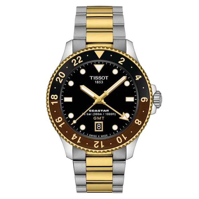 Tissot Quartz 40mm Men’s Watch with Black Material Dial, Stainless Steel Case & Bracelet, 300m Water Resistant / T1208522205100