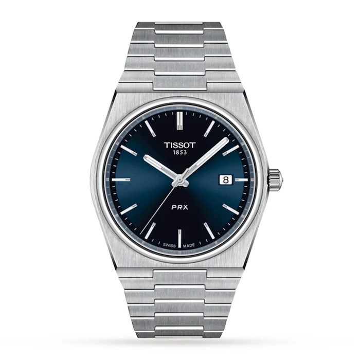 Tissot Quartz 40mm Men’s Watch with Blue Material Dial, Stainless Steel Case & Bracelet, 100m Water Resistant / T1374101104100