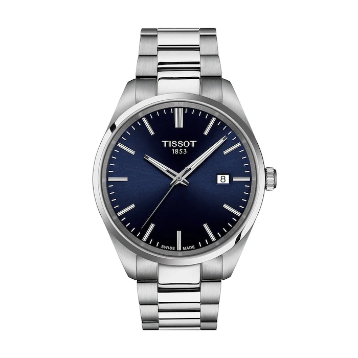 Tissot Quartz 40mm Men’s Watch with Blue Material Dial, Stainless Steel Case & Bracelet, 100m Water Resistant / T1504101104100