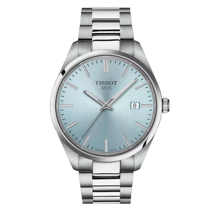 Tissot Quartz 40mm Men’s Watch with Blue Material Dial, Stainless Steel Case & Bracelet, 100m Water Resistant / T1504101135100