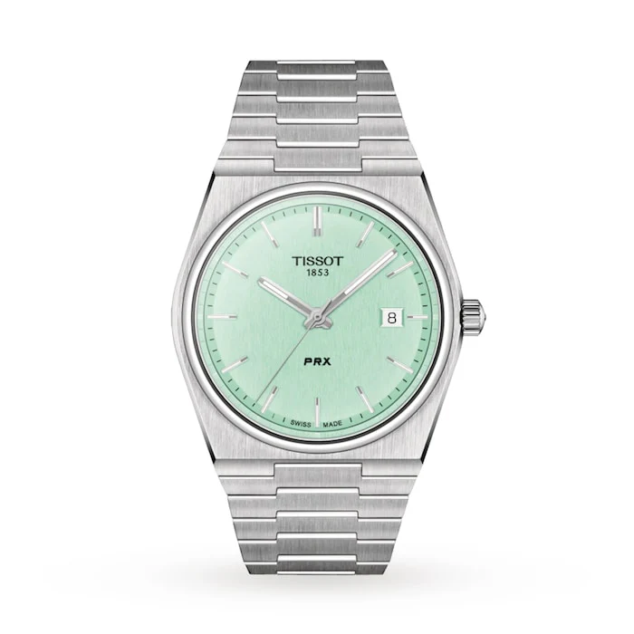 Tissot Quartz 40mm Men’s Watch with Green Material Dial, Stainless Steel Case & Bracelet, 100m Water Resistant / T1374101109101