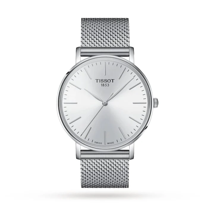 Tissot Quartz 40mm Men’s Watch with Silver Material Dial, Stainless Steel Case & Bracelet, 50m Water Resistant / T1434101101100