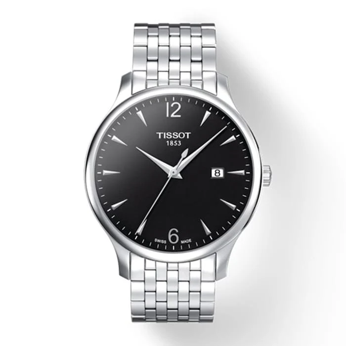 Tissot Quartz 42mm Men’s Watch with Black Material Dial, Stainless Steel Case & Bracelet, 30m Water Resistant / T0636101105700