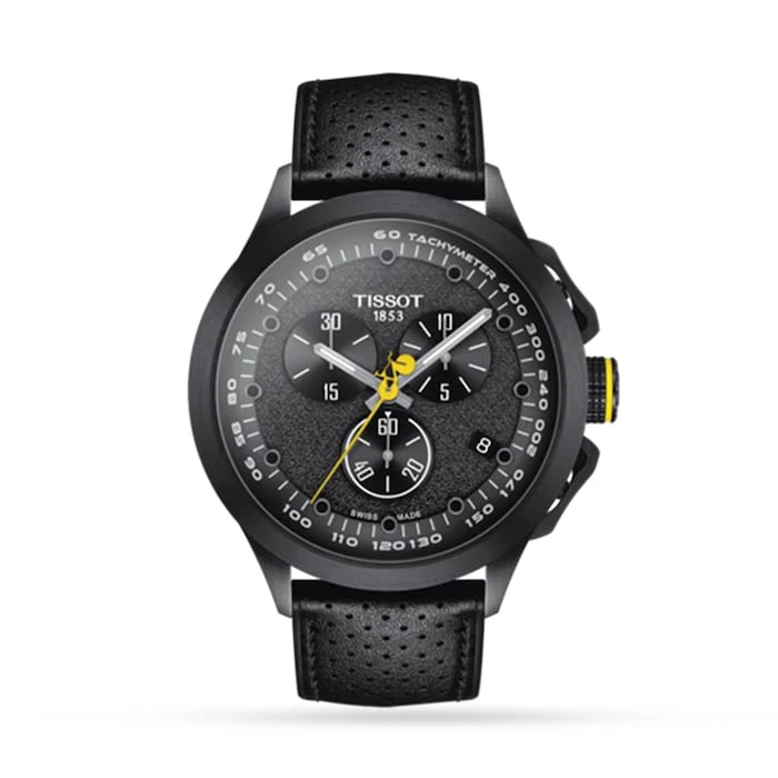 Tissot Quartz 45mm Men’s Watch with Black Material Dial, Stainless Steel Case, 100m Water Resistant / T1354173705100