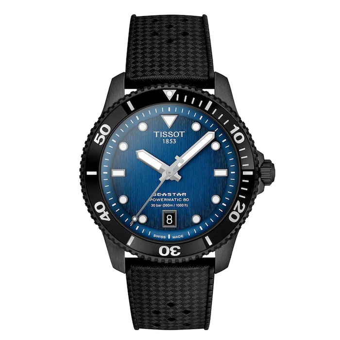 Tissot Sport Automatic 40mm Men’s Watch with Blue Material Dial, Stainless Steel Case, 300m Water Resistant / T1208073704100