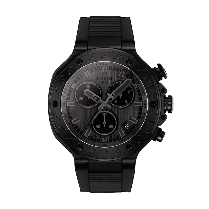 Tissot Sport Quartz 45mm Men’s Watch with Black Material Dial, Stainless Steel Case, 100m Water Resistant / T1414173706100