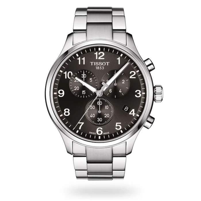 Tissot Sport Quartz 45mm Men’s Watch with Black Material Dial, Stainless Steel Case & Bracelet, 100m Water Resistant / T1166171105701