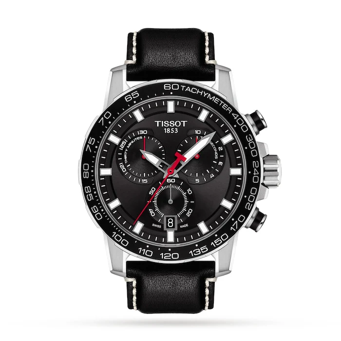 Tissot Sport Quartz Men’s Watch with Black Material Dial, Stainless Steel Case, 100m Water Resistant / T1256171605100