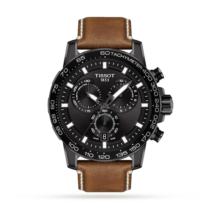 Tissot Sport Quartz Men’s Watch with Black Material Dial, Stainless Steel Case, 100m Water Resistant / T1256173605101