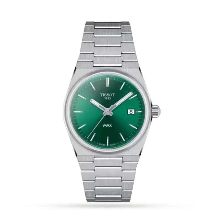 Tissot T-Classic PRX 35mm Unisex Watch Green Luxury Watch Swiss Made High Precision Movement T1372101108100
