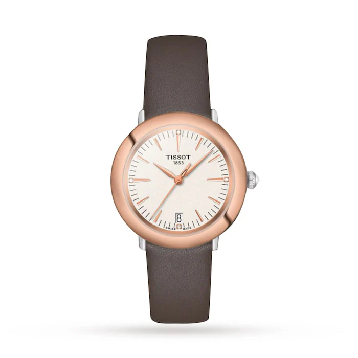 Tissot T-Gold Glendora 18K Gold 33mm Ladies Watch Cream Luxury Watch Swiss Made High Precision Movement T9292104626600