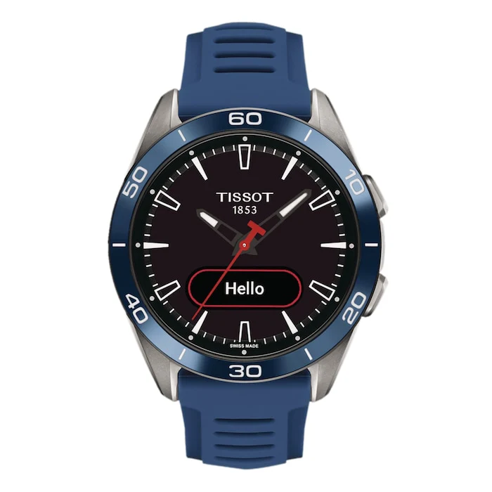 Tissot T-Touch Connect Sport 44mm Unisex Watch Black With Blue Silicone Strap Luxury Watch  T1534204705101