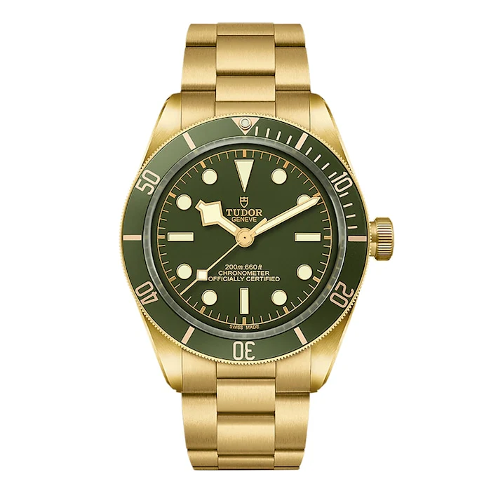 Tudor Automatic 39mm Men’s Watch with Green Material Dial, Gold Case, 200m Water Resistant / M79018V-0006