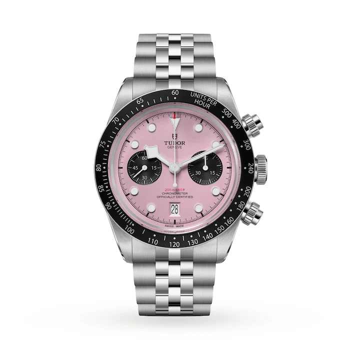 Tudor Automatic 41mm Men’s Watch with Pink Material Dial, Stainless Steel Case & Bracelet, 200m Water Resistant / M79360N-0019