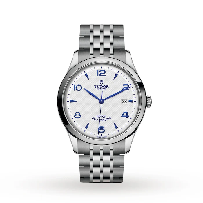 Tudor Automatic 41mm Men’s Watch with White Material Dial, Stainless Steel Case & Bracelet, 100m Water Resistant / M91650-0005