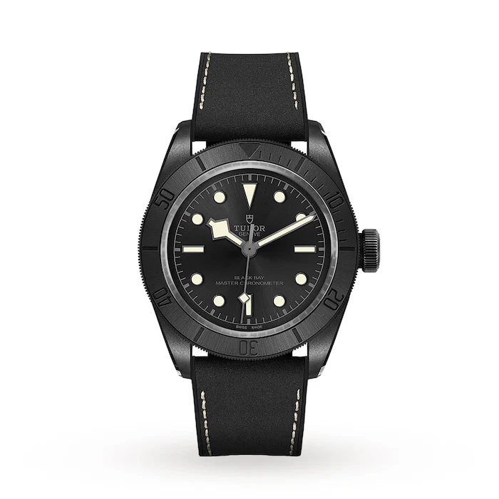 Tudor Black Bay Ceramic 41mm Ceramic Case Hybrid Leather And Rubber Strap Luxury Watch M79210CNU-0001