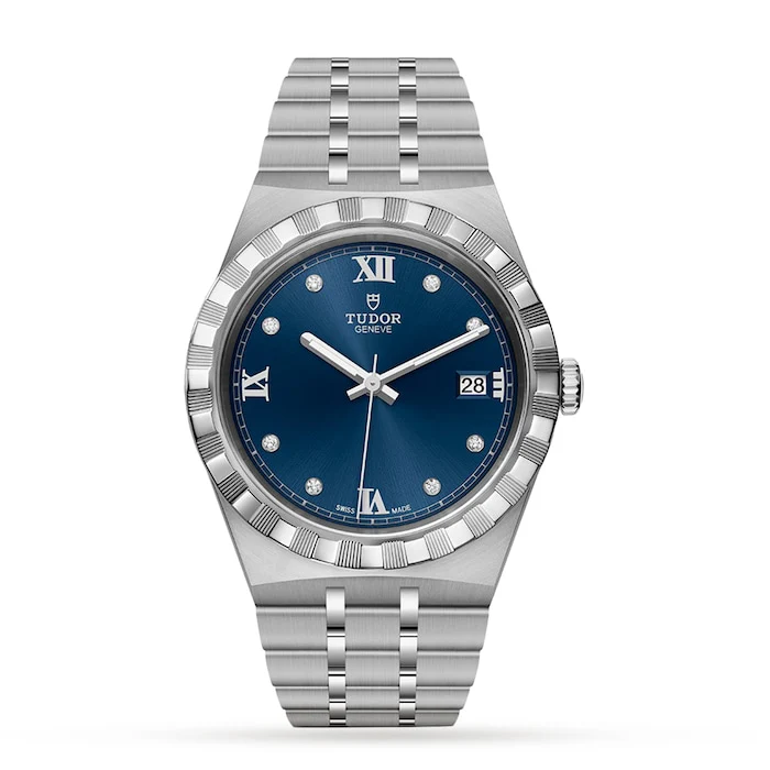 Tudor Heritage Automatic 38mm Men’s Watch with Blue Material Dial, Stainless Steel Case & Bracelet, 100m Water Resistant / M28500-0006