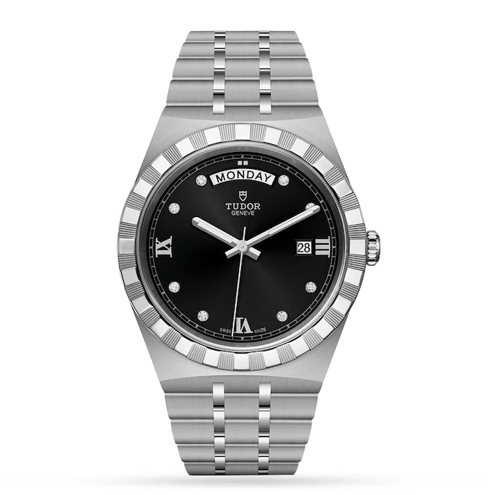 Tudor Heritage Automatic 41mm Men’s Watch with Black Material Dial, Stainless Steel Case & Bracelet, 100m Water Resistant / M28600-0004
