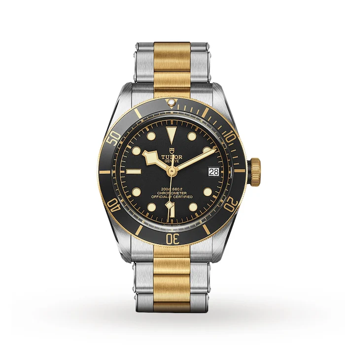 Tudor Heritage Automatic 41mm Men’s Watch with Black Material Dial, Stainless Steel Case & Bracelet, 200m Water Resistant / M79733N-0008