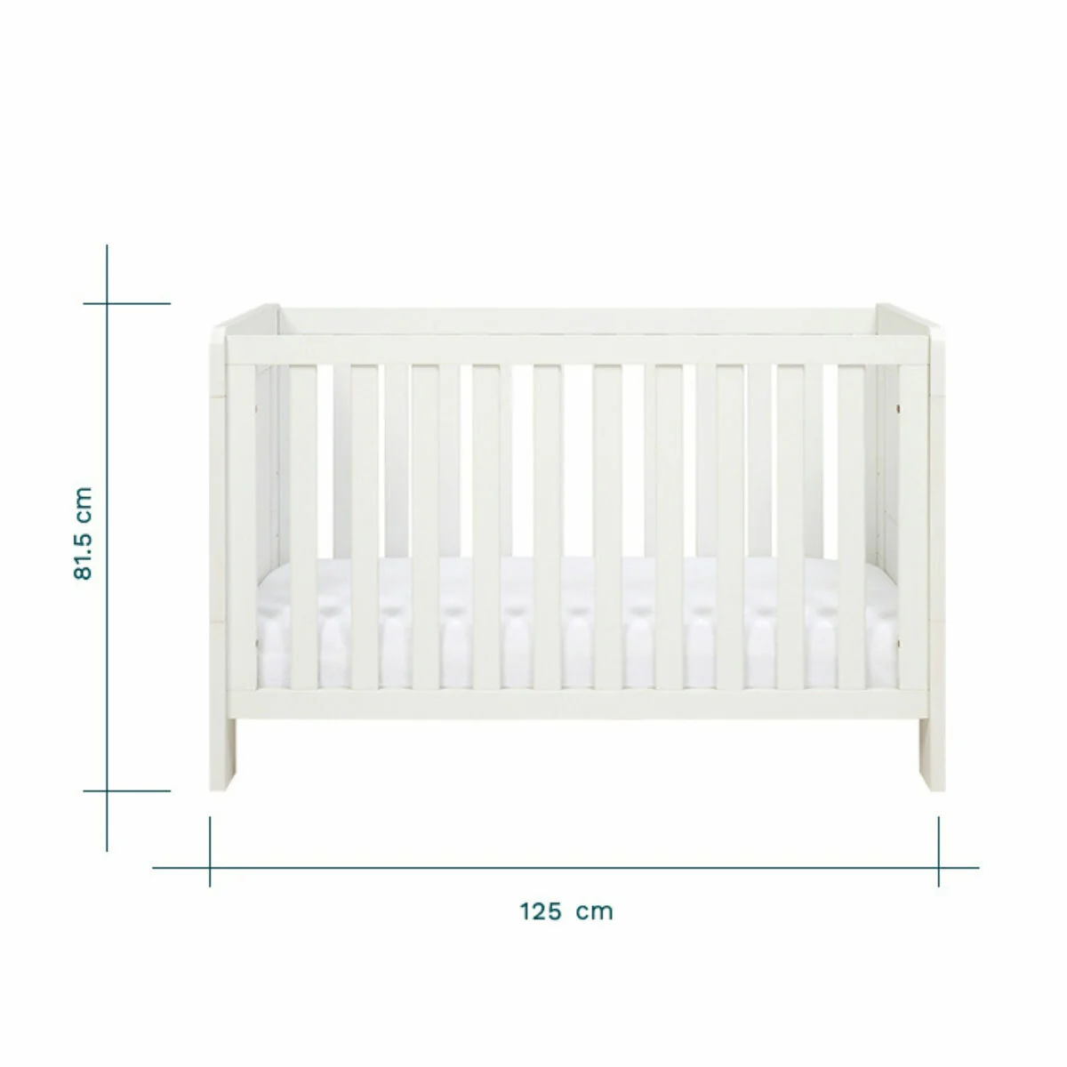 Tutti Bambini Alba Mini Cot Bed with Sprung Mattress, White - Image 2