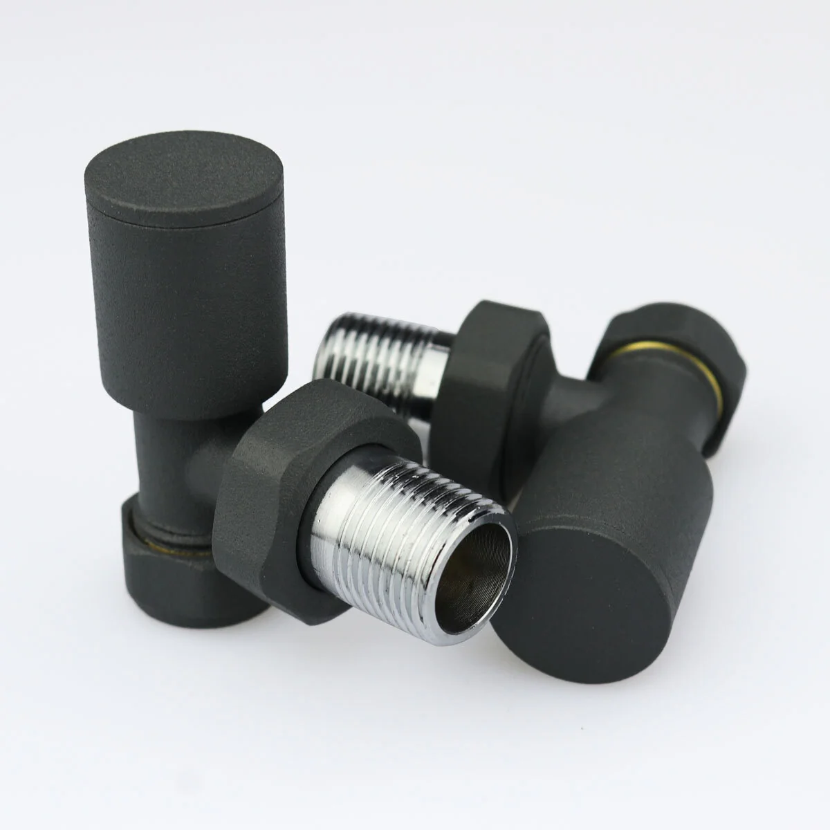 Ultraheat Cylindrical-25 Vertical Manual Valve + L/S (Pair) - Anthracite Grey - Image 2