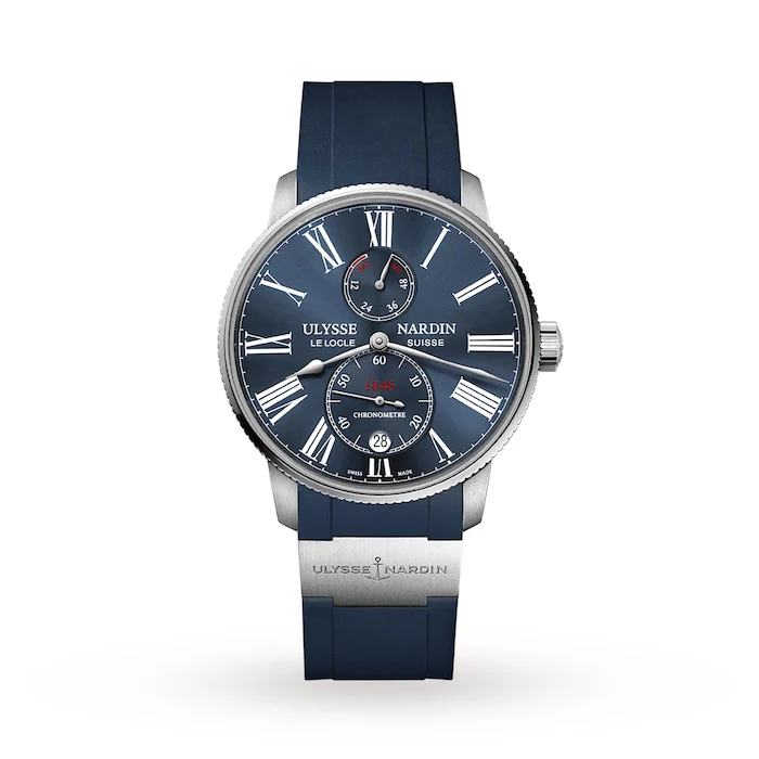 Ulysse Nardin Automatic 42mm Men’s Watch with Blue Material Dial, Stainless Steel Case, 50m Water Resistant / 1183-310-3/43
