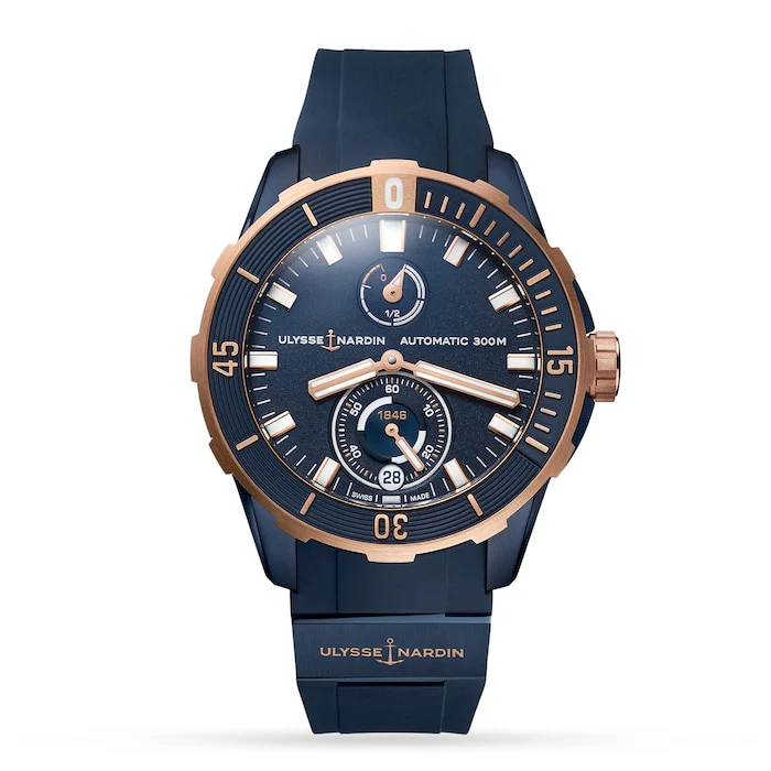 Ulysse Nardin Automatic 44mm Men’s Watch with Blue Material Dial, Titanium Case, 300m Water Resistant / 1185-170-3/BLUE