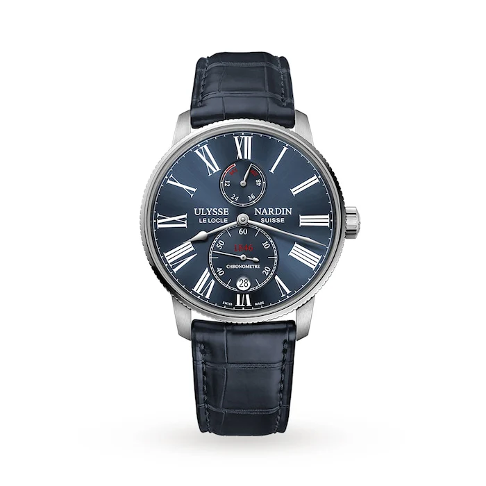 Ulysse Nardin Automatic Men’s Watch with Blue Material Dial, Stainless Steel Case, 50m Water Resistant / 1183-310/43