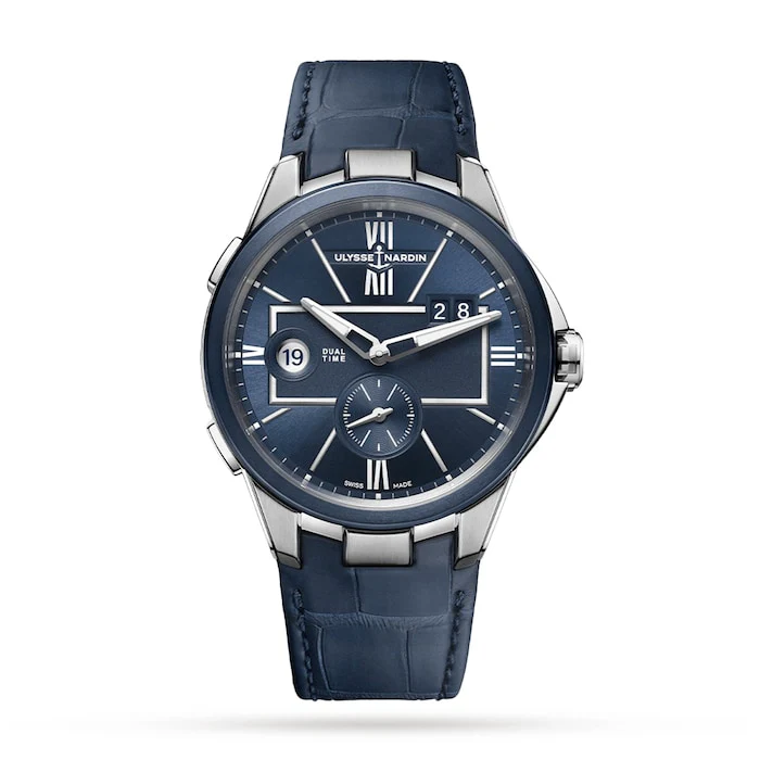Ulysse Nardin Automatic Men’s Watch with Blue Material Dial, Stainless Steel Case, 50m Water Resistant / 243-20/43