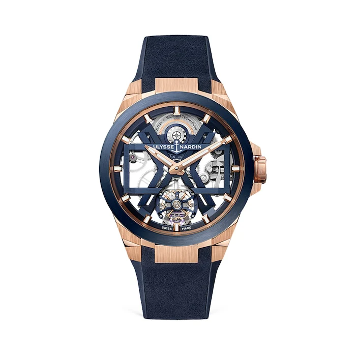 Ulysse Nardin Heritage Automatic 45mm Men’s Watch with Skeleton Material Dial, Gold Case, 50m Water Resistant / 1725-400-3A/3A