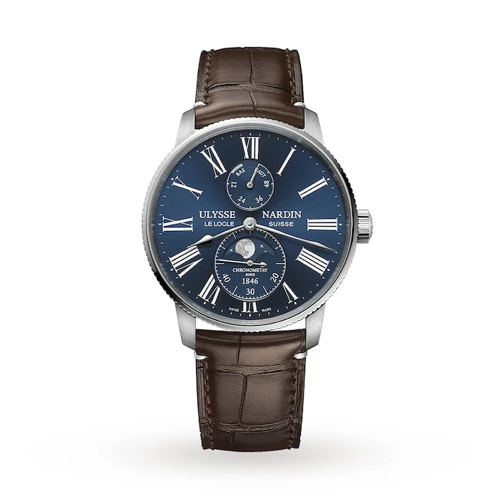 Ulysse Nardin Heritage Automatic Men’s Watch with Blue Material Dial, Stainless Steel Case, 50m Water Resistant / 1193-310LE-3A-175/1B