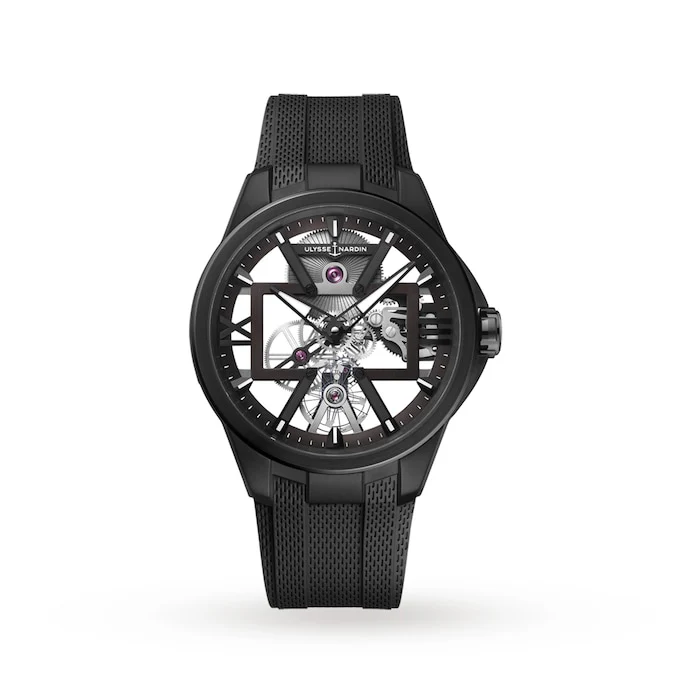 Ulysse Nardin Manual Wind Men’s Watch with Black Material Dial, Titanium Case, 50m Water Resistant / 3713-260-3/BLACK