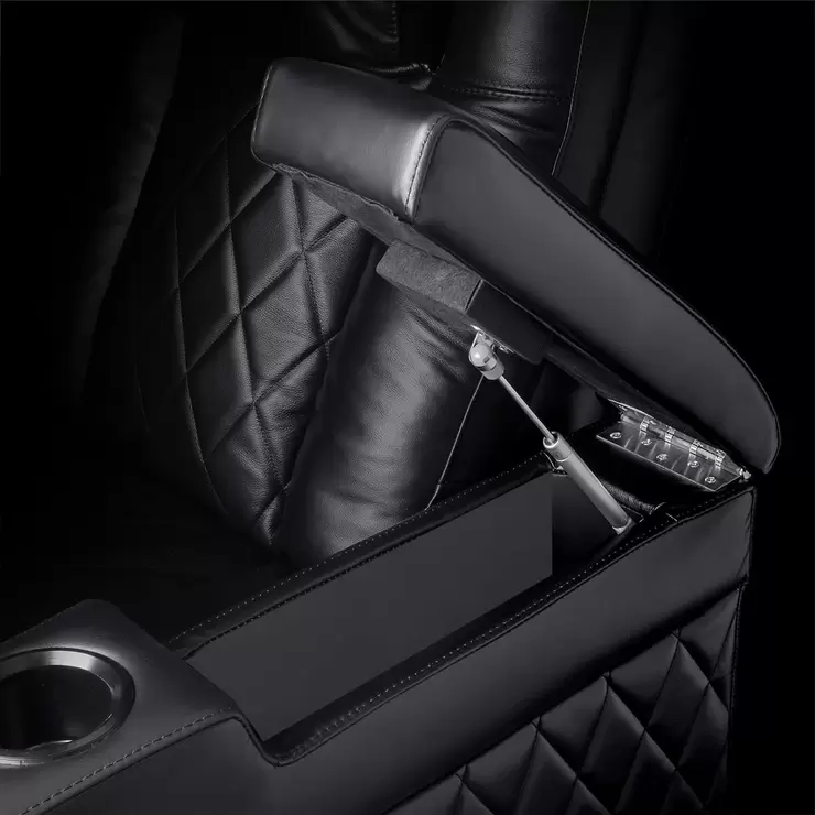 Valencia Tuscany Black Leather Power Reclining Home Theatre Sofa - Image 6