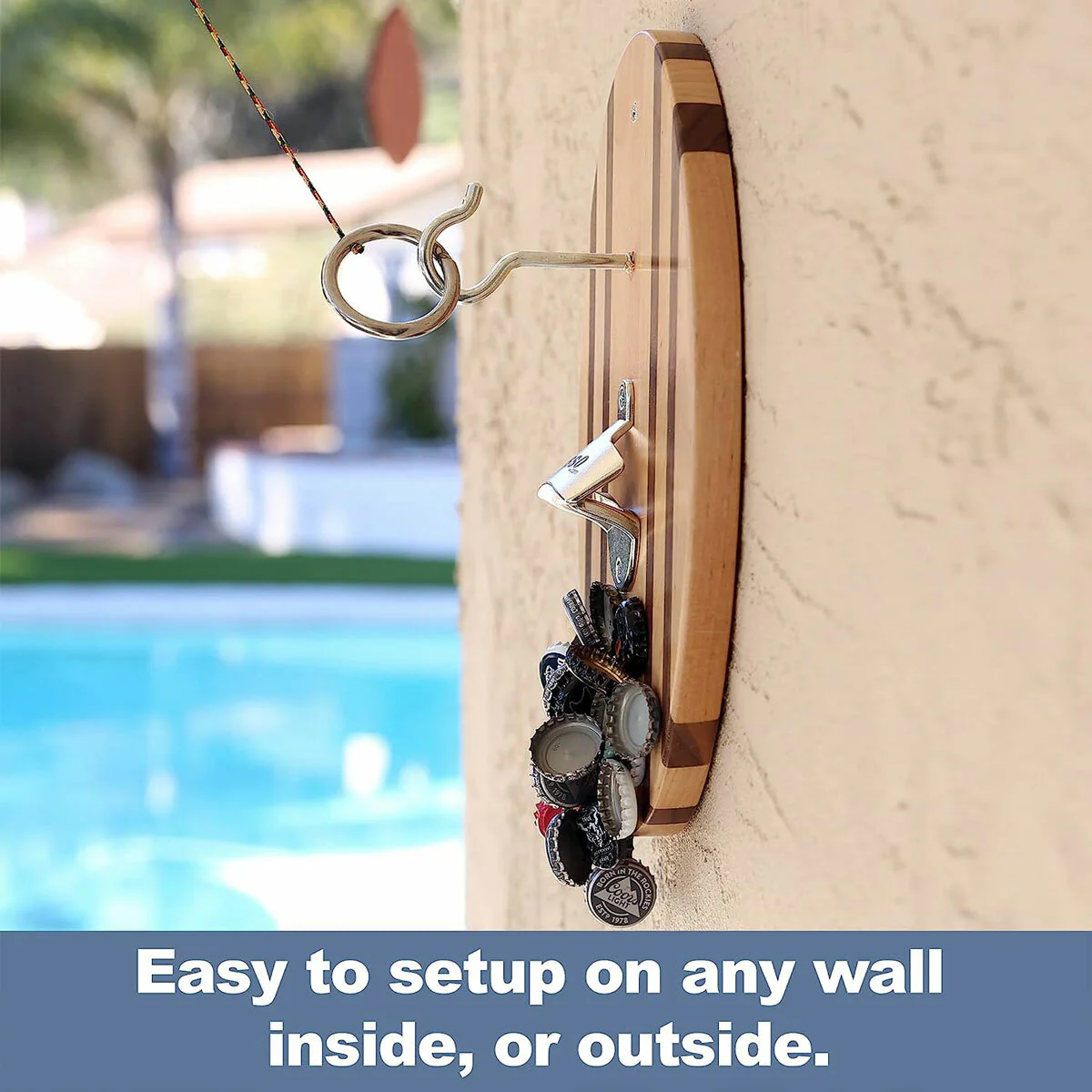 Vivere Hook and Ring Game with Bottle Opener & Magnetic Bottle Cap Catch (2 Pack) - Image 3