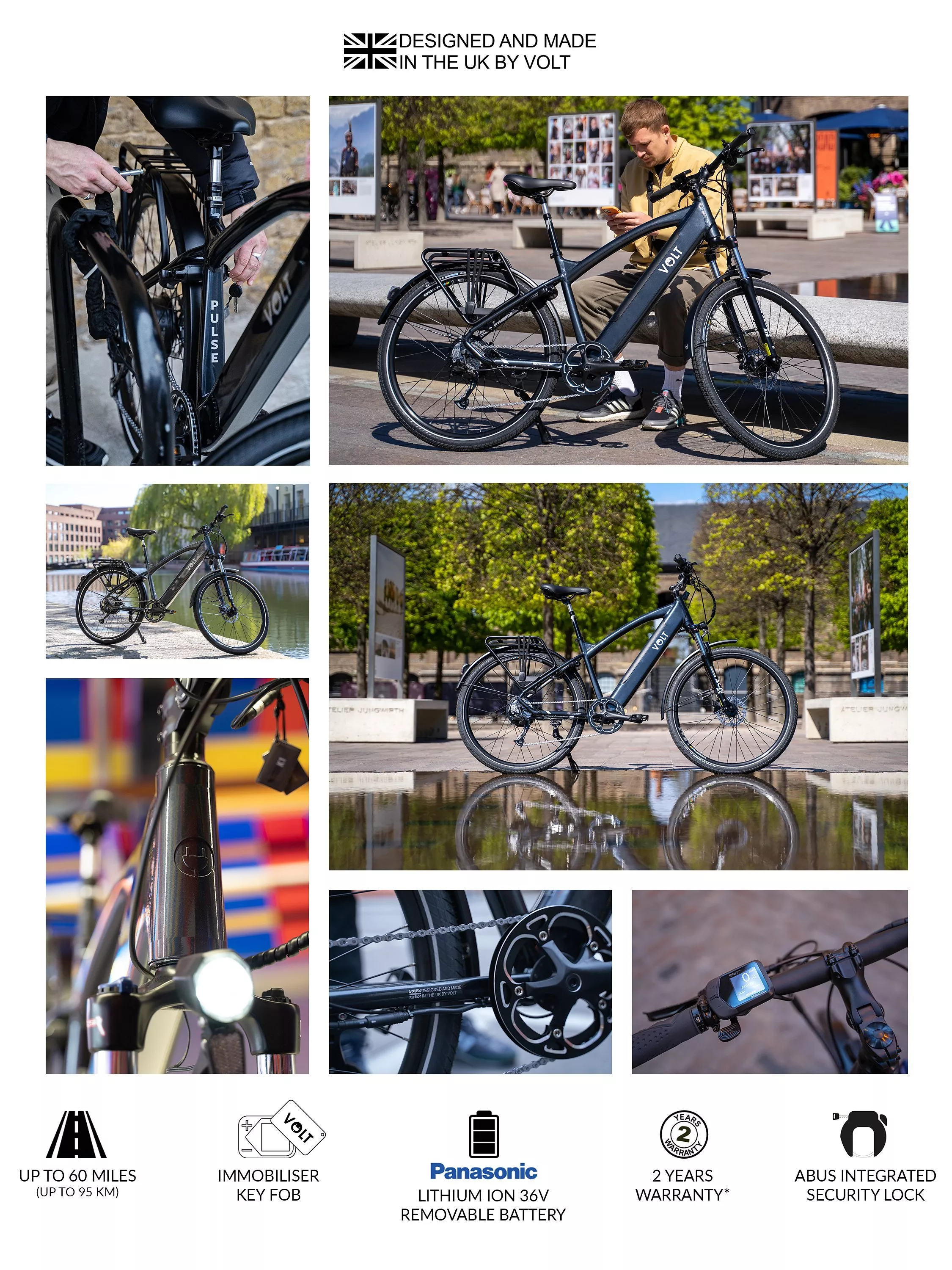 Volt Pulse Hybrid e-Bike, Light Grey, 18" Frame - Image 9